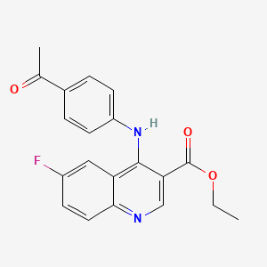 molecular formula C20H17FN2O3 B7745478 Ethyl 4-(4-acetylanilino)-6-fluoroquinoline-3-carboxylate 