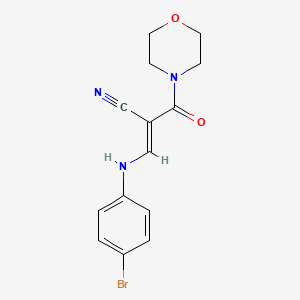 molecular formula C14H14BrN3O2 B7745480 (E)-3-(4-bromoanilino)-2-(morpholine-4-carbonyl)prop-2-enenitrile 