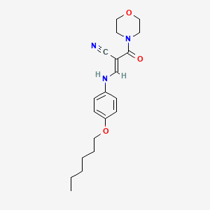 molecular formula C20H27N3O3 B7745493 (E)-3-(4-hexoxyanilino)-2-(morpholine-4-carbonyl)prop-2-enenitrile 