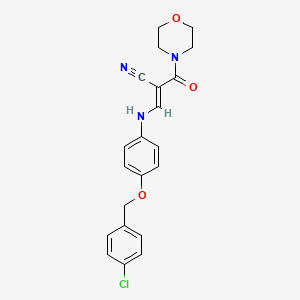 molecular formula C21H20ClN3O3 B7745494 (E)-3-((4-((4-chlorobenzyl)oxy)phenyl)amino)-2-(morpholine-4-carbonyl)acrylonitrile 