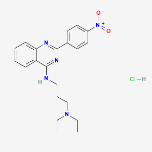 molecular formula C21H26ClN5O2 B7745514 N',N'-diethyl-N-[2-(4-nitrophenyl)quinazolin-4-yl]propane-1,3-diamine;hydrochloride 