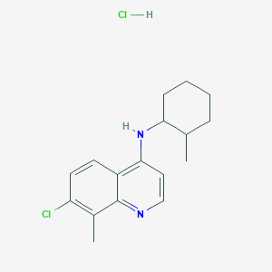 molecular formula C17H22Cl2N2 B7745518 7-chloro-8-methyl-N-(2-methylcyclohexyl)quinolin-4-amine;hydrochloride 