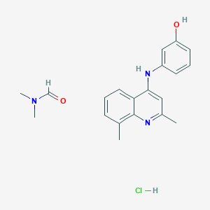 molecular formula C20H24ClN3O2 B7745536 N,N-dimethylformamide;3-[(2,8-dimethylquinolin-4-yl)amino]phenol;hydrochloride 