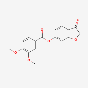 molecular formula C17H14O6 B7745557 3-Oxo-2,3-dihydro-1-benzofuran-6-yl 3,4-dimethoxybenzoate 