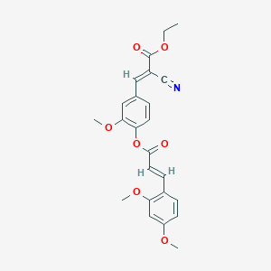 ethyl (E)-2-cyano-3-[4-[(E)-3-(2,4-dimethoxyphenyl)prop-2-enoyl]oxy-3-methoxyphenyl]prop-2-enoate