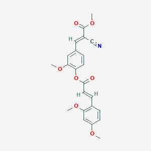 (E)-methyl 2-cyano-3-(4-(((E)-3-(2,4-dimethoxyphenyl)acryloyl)oxy)-3-methoxyphenyl)acrylate