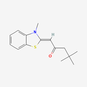 molecular formula C15H19NOS B7745587 (1Z)-4,4-dimethyl-1-(3-methyl-1,3-benzothiazol-2(3H)-ylidene)pentan-2-one 