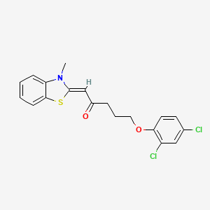 molecular formula C19H17Cl2NO2S B7745609 (1Z)-5-(2,4-dichlorophenoxy)-1-(3-methyl-1,3-benzothiazol-2-ylidene)pentan-2-one 