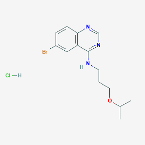 molecular formula C14H19BrClN3O B7745616 6-bromo-N-(3-propan-2-yloxypropyl)quinazolin-4-amine;hydrochloride 