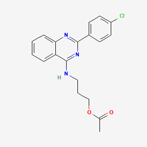 molecular formula C19H18ClN3O2 B7745631 3-{[2-(4-Chlorophenyl)quinazolin-4-yl]amino}propyl acetate 
