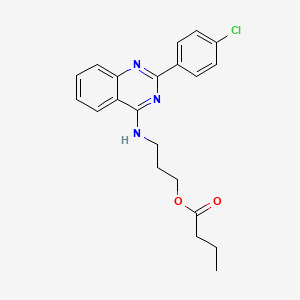 molecular formula C21H22ClN3O2 B7745641 3-((2-(4-Chlorophenyl)quinazolin-4-yl)amino)propyl butyrate 