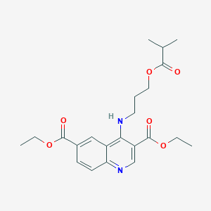 molecular formula C22H28N2O6 B7745654 4-(3-Isobutyryloxy-propylamino)-quinoline-3,6-dicarboxylic acid diethyl ester 