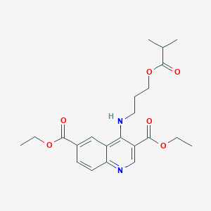 3,6-DIETHYL 4-({3-[(2-METHYLPROPANOYL)OXY]PROPYL}AMINO)QUINOLINE-3,6-DICARBOXYLATE