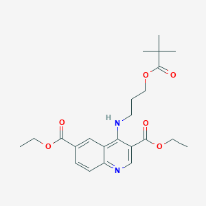 3,6-DIETHYL 4-({3-[(2,2-DIMETHYLPROPANOYL)OXY]PROPYL}AMINO)QUINOLINE-3,6-DICARBOXYLATE