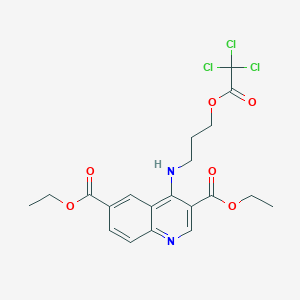 molecular formula C20H21Cl3N2O6 B7745657 Diethyl 4-({3-[(trichloroacetyl)oxy]propyl}amino)quinoline-3,6-dicarboxylate 