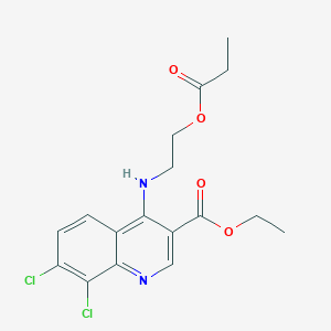 molecular formula C17H18Cl2N2O4 B7745696 Ethyl 7,8-dichloro-4-{[2-(propionyloxy)ethyl]amino}quinoline-3-carboxylate 