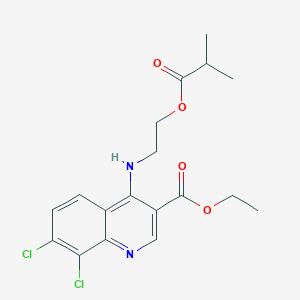 molecular formula C18H20Cl2N2O4 B7745697 Ethyl 7,8-dichloro-4-{[2-(isobutyryloxy)ethyl]amino}quinoline-3-carboxylate 