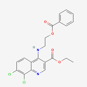 molecular formula C21H18Cl2N2O4 B7745702 Ethyl 7,8-dichloro-4-({2-[(phenylcarbonyl)oxy]ethyl}amino)quinoline-3-carboxylate 