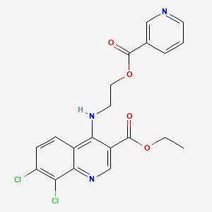 molecular formula C20H17Cl2N3O4 B7745707 Ethyl 7,8-dichloro-4-({2-[(pyridin-3-ylcarbonyl)oxy]ethyl}amino)quinoline-3-carboxylate 