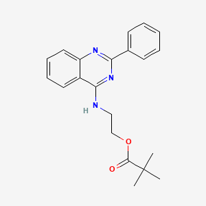 molecular formula C21H23N3O2 B7745712 2-[(2-Phenylquinazolin-4-yl)amino]ethyl 2,2-dimethylpropanoate 