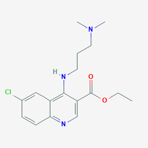 molecular formula C17H22ClN3O2 B7745739 Ethyl 6-chloro-4-[3-(dimethylamino)propylamino]quinoline-3-carboxylate 