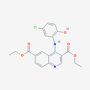 molecular formula C21H19ClN2O5 B7745767 Diethyl 4-(5-chloro-2-hydroxyanilino)quinoline-3,6-dicarboxylate 