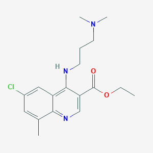 molecular formula C18H24ClN3O2 B7745780 Ethyl 6-chloro-4-[3-(dimethylamino)propylamino]-8-methylquinoline-3-carboxylate 
