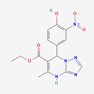 molecular formula C15H15N5O5 B7745794 Ethyl 7-(4-hydroxy-3-nitrophenyl)-5-methyl-4,7-dihydro[1,2,4]triazolo[1,5-a]pyrimidine-6-carboxylate 
