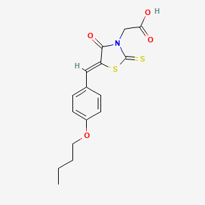 molecular formula C16H17NO4S2 B7745799 2-[(5Z)-5-[(4-butoxyphenyl)methylidene]-4-oxo-2-sulfanylidene-1,3-thiazolidin-3-yl]acetic acid 