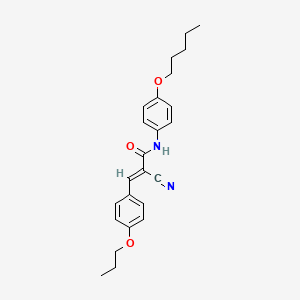 molecular formula C24H28N2O3 B7745818 (E)-2-cyano-N-(4-pentoxyphenyl)-3-(4-propoxyphenyl)prop-2-enamide 