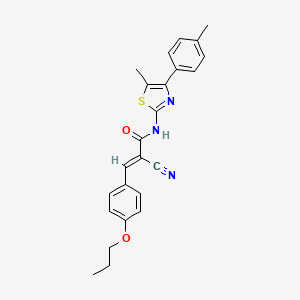 (E)-2-cyano-N-[5-methyl-4-(4-methylphenyl)-1,3-thiazol-2-yl]-3-(4-propoxyphenyl)prop-2-enamide