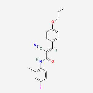 (E)-2-cyano-N-(4-iodo-2-methylphenyl)-3-(4-propoxyphenyl)prop-2-enamide