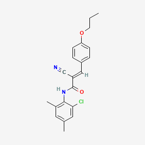 molecular formula C21H21ClN2O2 B7745836 (E)-N-(2-chloro-4,6-dimethylphenyl)-2-cyano-3-(4-propoxyphenyl)acrylamide 