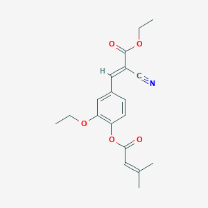 molecular formula C19H21NO5 B7745847 [4-[(E)-2-cyano-3-ethoxy-3-oxoprop-1-enyl]-2-ethoxyphenyl] 3-methylbut-2-enoate 
