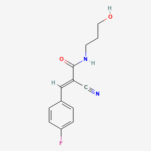 molecular formula C13H13FN2O2 B7745851 (E)-2-cyano-3-(4-fluorophenyl)-N-(3-hydroxypropyl)acrylamide 