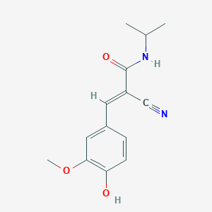 molecular formula C14H16N2O3 B7745852 (E)-2-cyano-3-(4-hydroxy-3-methoxyphenyl)-N-isopropylacrylamide 