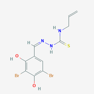 molecular formula C11H11Br2N3O2S B7745859 N-allyl-N'-(3,5-dibromo-2,4-dihydroxybenzylidene)carbamohydrazonothioic acid 