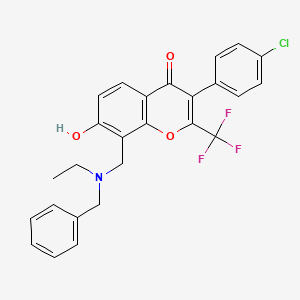 molecular formula C26H21ClF3NO3 B7745901 8-{[benzyl(ethyl)amino]methyl}-3-(4-chlorophenyl)-7-hydroxy-2-(trifluoromethyl)-4H-chromen-4-one 
