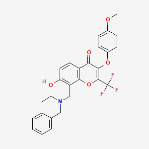 8-{[benzyl(ethyl)amino]methyl}-7-hydroxy-3-(4-methoxyphenoxy)-2-(trifluoromethyl)-4H-chromen-4-one