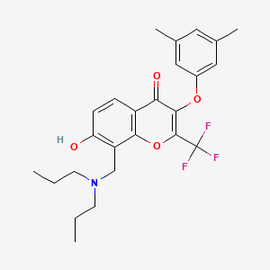 molecular formula C25H28F3NO4 B7745931 3-(3,5-dimethylphenoxy)-8-[(dipropylamino)methyl]-7-hydroxy-2-(trifluoromethyl)-4H-chromen-4-one 