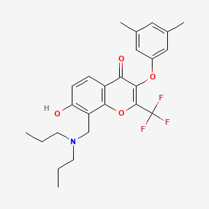 3-(3,5-dimethylphenoxy)-8-[(dipropylamino)methyl]-7-hydroxy-2-(trifluoromethyl)-4H-chromen-4-one