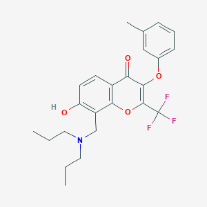 8-[(dipropylamino)methyl]-7-hydroxy-3-(3-methylphenoxy)-2-(trifluoromethyl)-4H-chromen-4-one