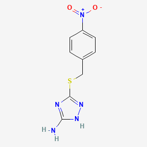 molecular formula C9H9N5O2S B7745943 5-[(4-nitrobenzyl)sulfanyl]-4H-1,2,4-triazol-3-amine 