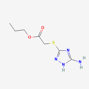 molecular formula C7H12N4O2S B7745953 propyl 2-[(5-amino-1H-1,2,4-triazol-3-yl)sulfanyl]acetate CAS No. 496033-63-7