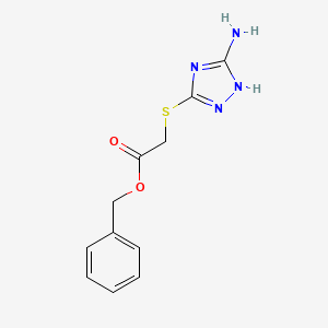 molecular formula C11H12N4O2S B7745958 Benzyl 2-[(5-amino-4H-1,2,4-triazol-3-YL)sulfanyl]acetate 