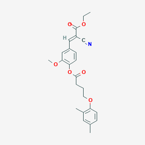 ethyl (E)-2-cyano-3-[4-[4-(2,4-dimethylphenoxy)butanoyloxy]-3-methoxyphenyl]prop-2-enoate