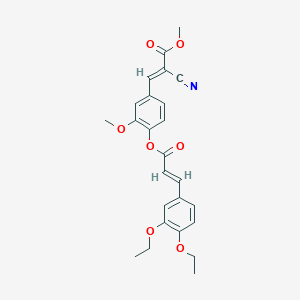 molecular formula C25H25NO7 B7745983 methyl (E)-2-cyano-3-[4-[(E)-3-(3,4-diethoxyphenyl)prop-2-enoyl]oxy-3-methoxyphenyl]prop-2-enoate 