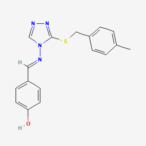 (E)-4-(((3-((4-methylbenzyl)thio)-4H-1,2,4-triazol-4-yl)imino)methyl)phenol