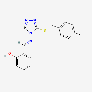 2-[(E)-[3-[(4-methylphenyl)methylsulfanyl]-1,2,4-triazol-4-yl]iminomethyl]phenol