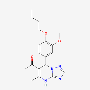 1-[7-(4-Butoxy-3-methoxyphenyl)-5-methyl-4,7-dihydro-[1,2,4]triazolo[1,5-a]pyrimidin-6-yl]ethanone